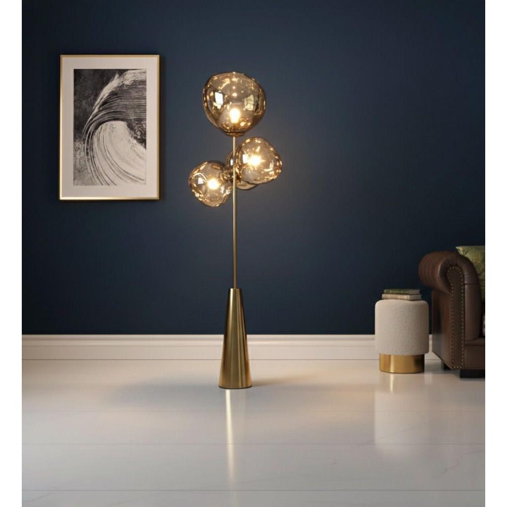 Lava Gold Renk Yamuk Akrilik Cam Lambader