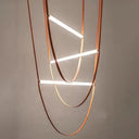 Leather Light Sarkıt Deri Led Avize 165 Cm