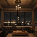 Leather Light Siyah Deri Sarkıt Avize 180 Cm