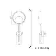 Led Aplik Keops 60 Cm-Aplik-Voxlamp-Gold-3000 Kelvin-NowShopFun