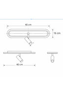 Led Avize Plafonyer Oval Spotlu 40*16cm