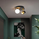 Led Spotlu Camlı Plafonyer Metal Avize