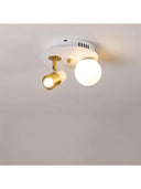 Led Spotlu Camlı Plafonyer Metal Avize