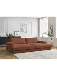 Leo Modüler Kanepe - Kadife Kumaş Döşemeli, 3-4 Kişilik-Koltuk-Innature Home-Açık Bej-NowShopFun