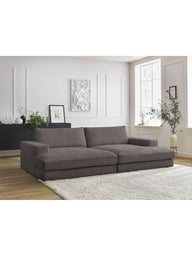 Leo Modüler Kanepe - Kadife Kumaş Döşemeli, 3-4 Kişilik-Koltuk-Innature Home-Açık Bej-NowShopFun