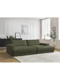 Leo Modüler Kanepe - Kadife Kumaş Döşemeli, 3-4 Kişilik-Koltuk-Innature Home-Açık Bej-NowShopFun