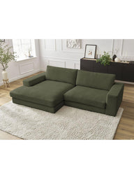 Leo Modüler L Köşe Kanepe - Uzanmalı Köşe - 3-4 Kişilik-Köşe Koltuk-Innature Home-Açık bej-Sağ-NowShopFun