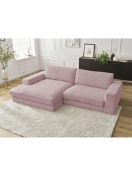 Leo Modüler L Köşe Kanepe - Uzanmalı Köşe - 3-4 Kişilik-Köşe Koltuk-Innature Home-Açık bej-Sağ-NowShopFun