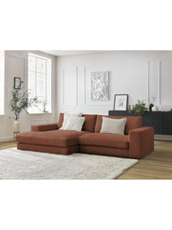 Leo Modüler L Köşe Kanepe - Uzanmalı Köşe - 3-4 Kişilik-Köşe Koltuk-Innature Home-Açık bej-Sağ-NowShopFun