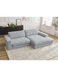 Leo Modüler L Köşe Kanepe - Uzanmalı Köşe - 3-4 Kişilik-Köşe Koltuk-Innature Home-Açık bej-Sağ-NowShopFun