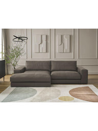Leo Modüler L Köşe Kanepe - Uzanmalı Köşe - 3-4 Kişilik-Köşe Koltuk-Innature Home-Açık bej-Sağ-NowShopFun