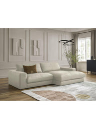 Leo Modüler L Köşe Kanepe - Uzanmalı Köşe - 3-4 Kişilik-Köşe Koltuk-Innature Home-Açık bej-Sağ-NowShopFun