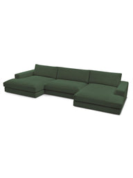 Leo Modüler Uzanmalı Kanepe - Kadife Kumaş Döşemeli, 5-6 Kişilik-Koltuk-Innature Home-Açık Bej-NowShopFun