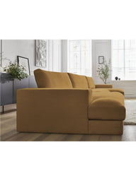 Leo Modüler Uzanmalı Kanepe - Kadife Kumaş Döşemeli, 5-6 Kişilik-Koltuk-Innature Home-Açık Bej-NowShopFun