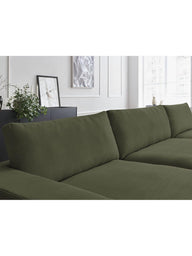 Leo Modüler Uzanmalı Kanepe - Kadife Kumaş Döşemeli, 5-6 Kişilik-Koltuk-Innature Home-Açık Bej-NowShopFun