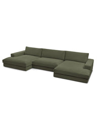 Leo Modüler Uzanmalı Kanepe - Kadife Kumaş Döşemeli, 5-6 Kişilik-Koltuk-Innature Home-Açık Bej-NowShopFun