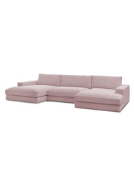 Leo Modüler Uzanmalı Kanepe - Kadife Kumaş Döşemeli, 5-6 Kişilik-Koltuk-Innature Home-Açık Bej-NowShopFun