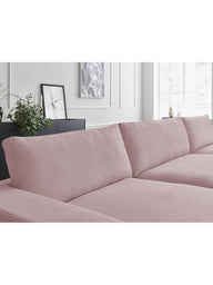 Leo Modüler Uzanmalı Kanepe - Kadife Kumaş Döşemeli, 5-6 Kişilik-Koltuk-Innature Home-Açık Bej-NowShopFun