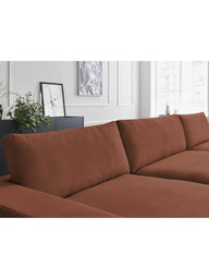Leo Modüler Uzanmalı Kanepe - Kadife Kumaş Döşemeli, 5-6 Kişilik-Koltuk-Innature Home-Açık Bej-NowShopFun
