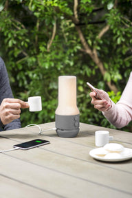 Lexon Terrace + Led Lamba-Bt Hoparlör- Powerbank Metalik Gri-Hoparlör-Lexon-NowShopFun