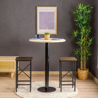 Lila Uzun Bistro Masası-Bar Masası-Furnirem-60 cm-Ceviz-NowShopFun