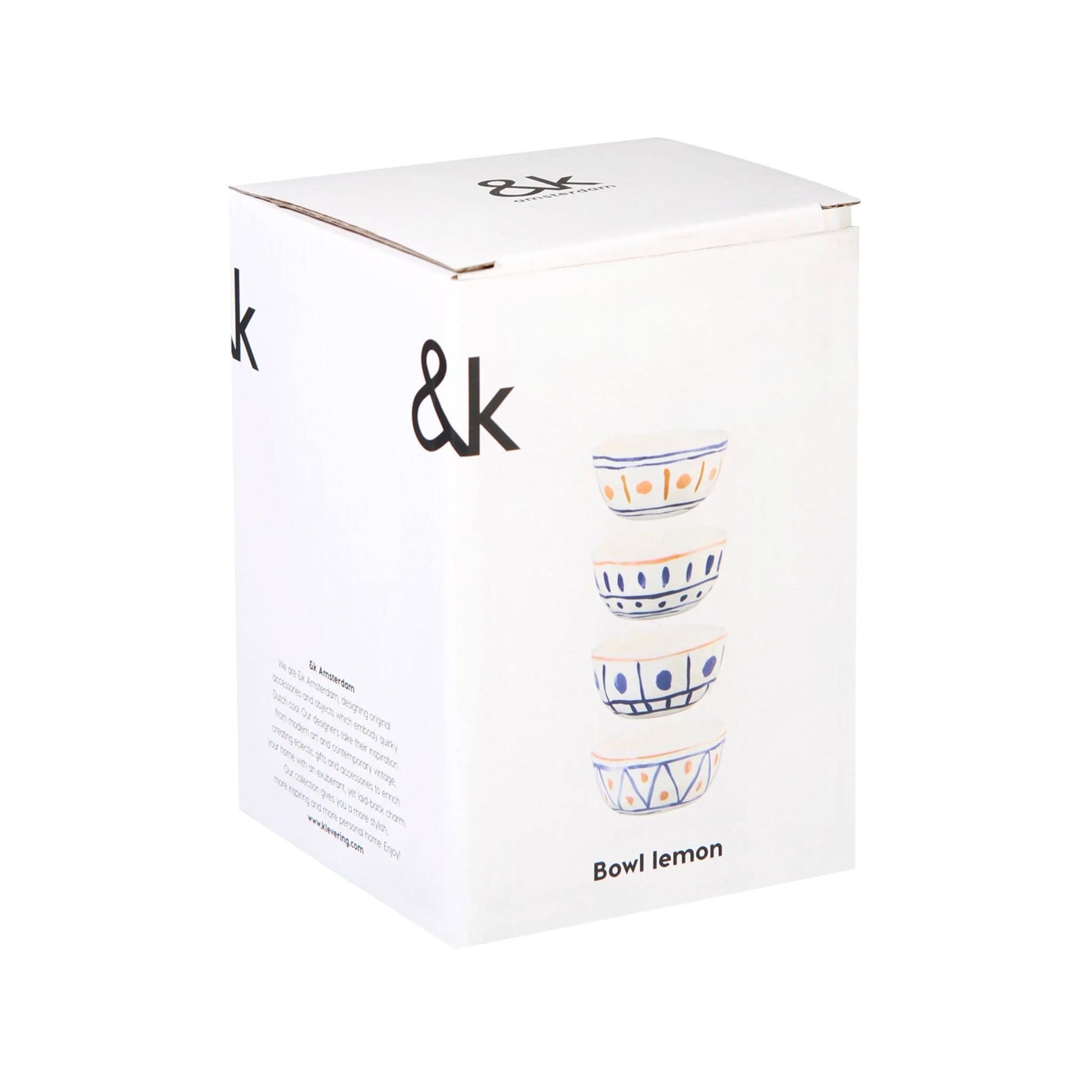 Limon Desenli 4'Lü Kase Seti