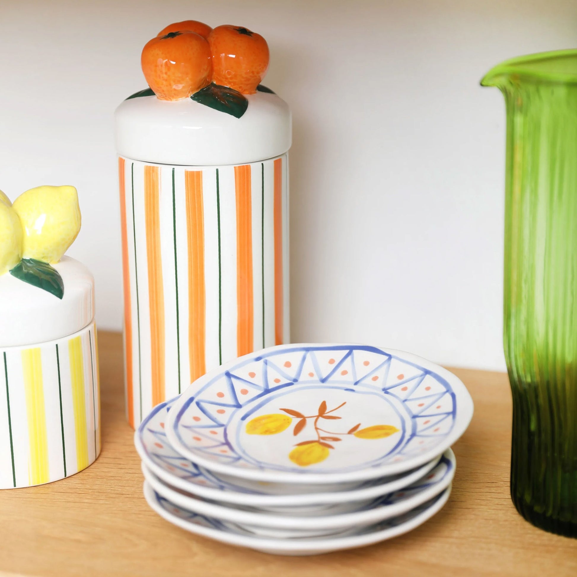 Limon Desenli 4'Lü Tabak Seti