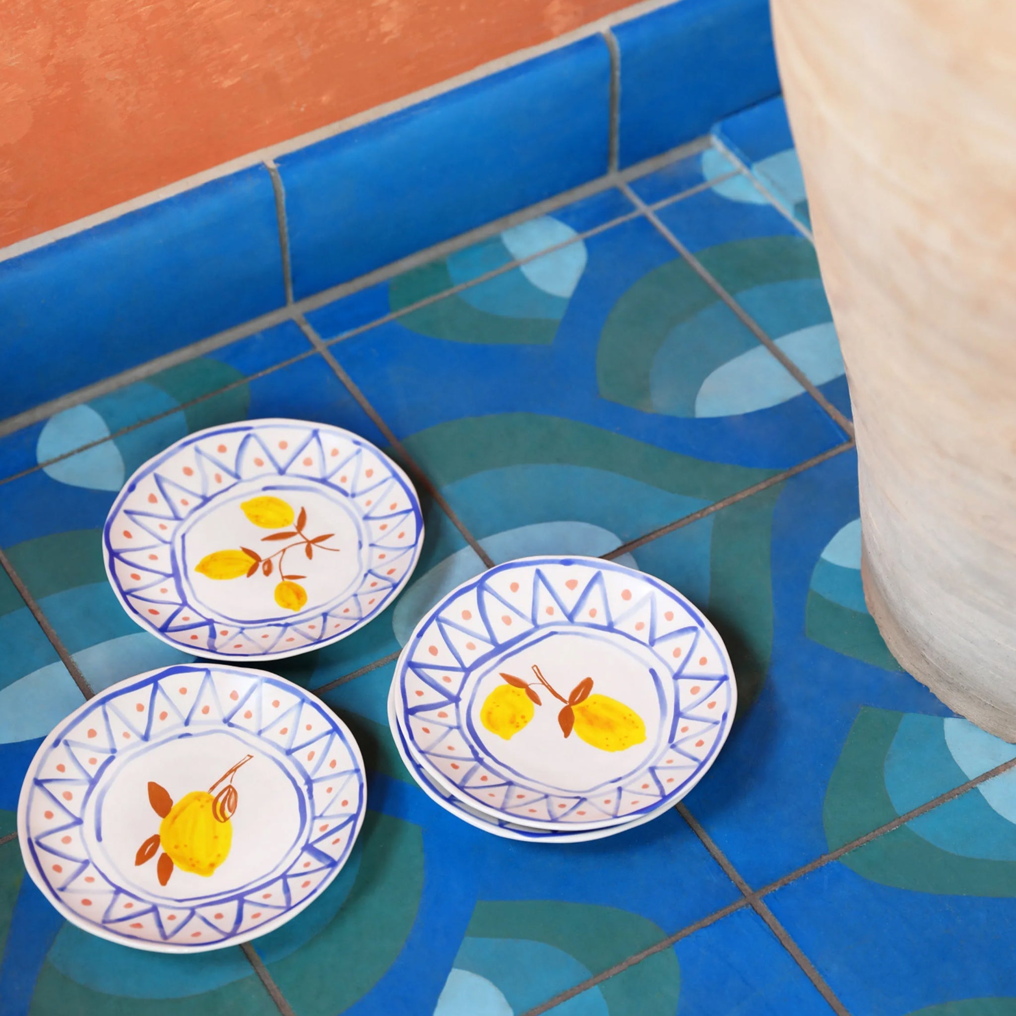 Limon Desenli 4'Lü Tabak Seti