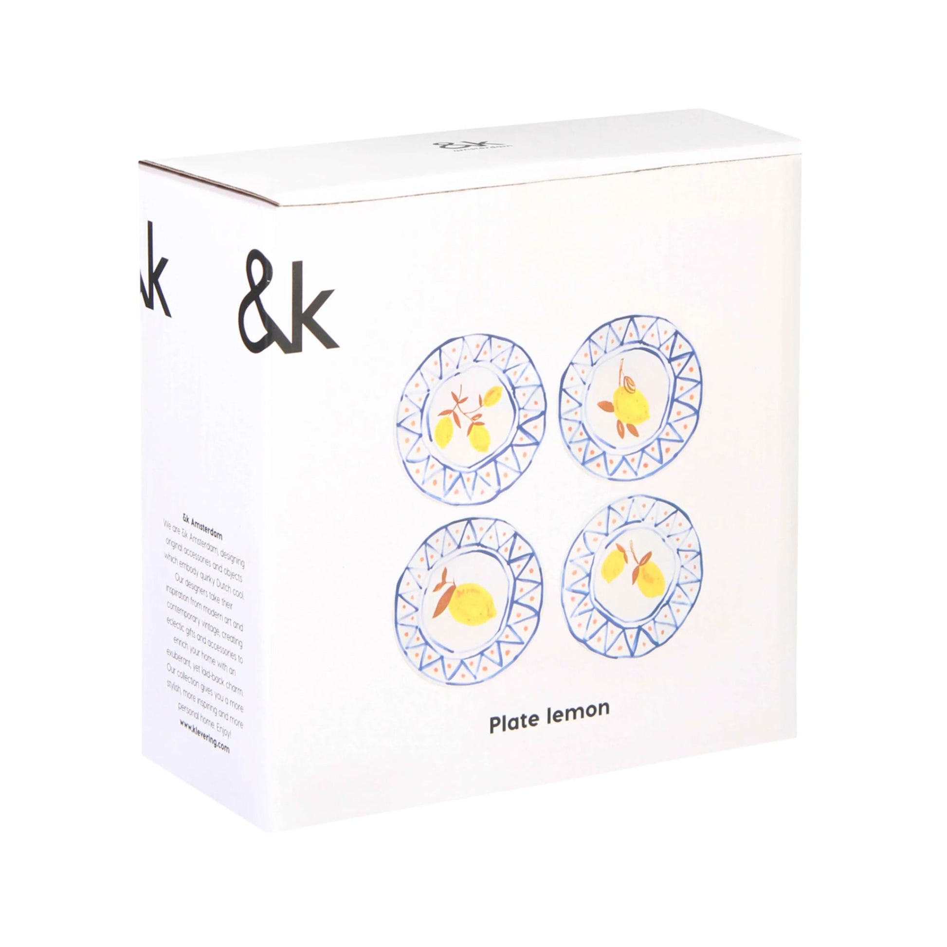 Limon Desenli 4'Lü Tabak Seti