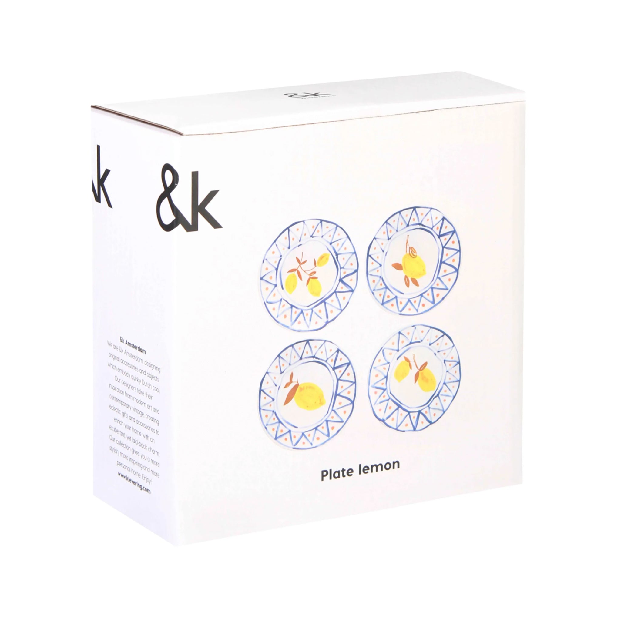 Limon Desenli 4'Lü Tabak Seti