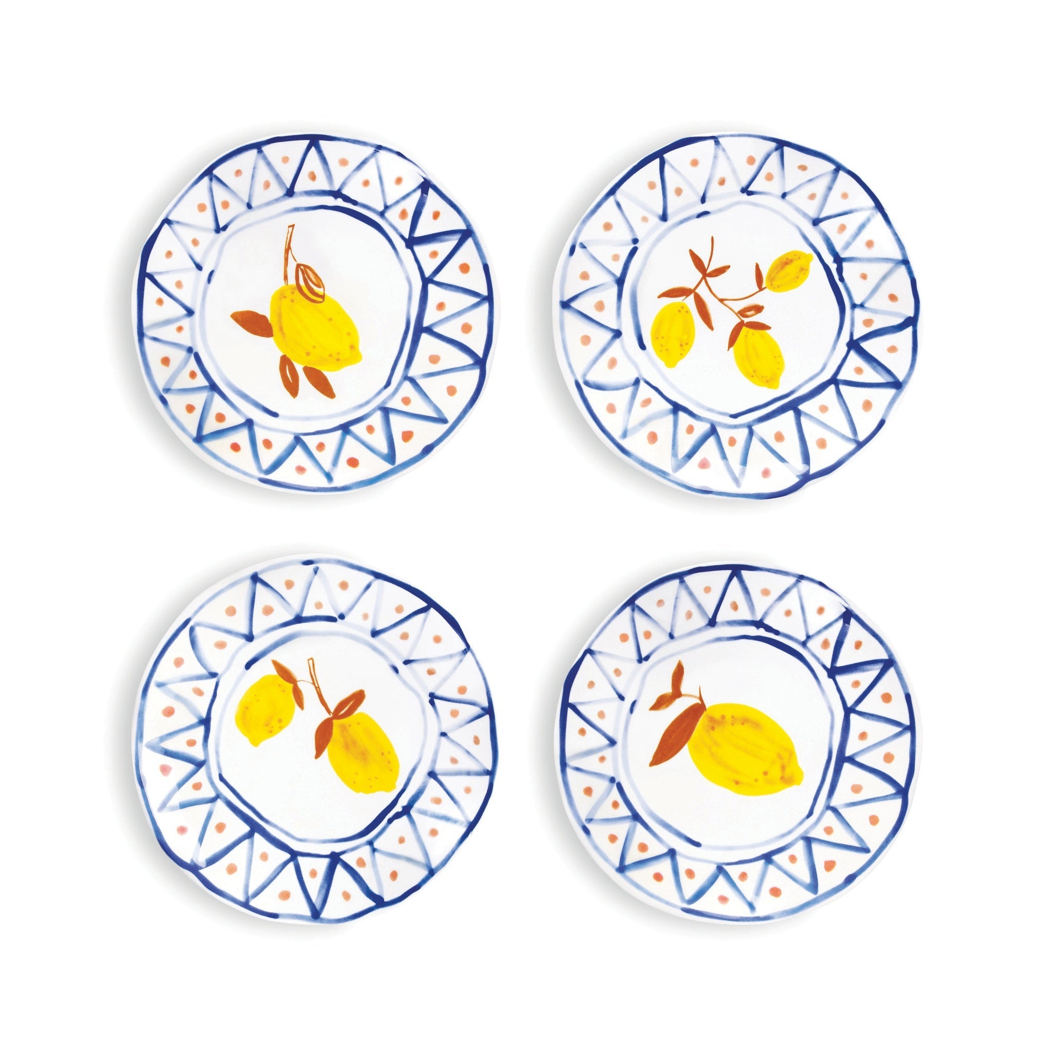 Limon Desenli 4'Lü Tabak Seti