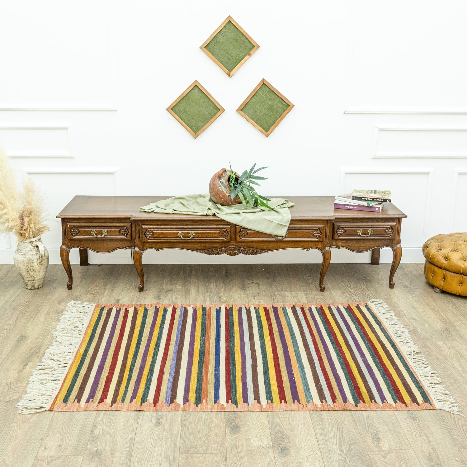 Liora Çubuk Tasarımlı Yün Kilim 114x177 Cm