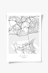 Lisbon Şehir Haritası Poster-Poster-ODA.products-30x40-Çerçevesiz-NowShopFun