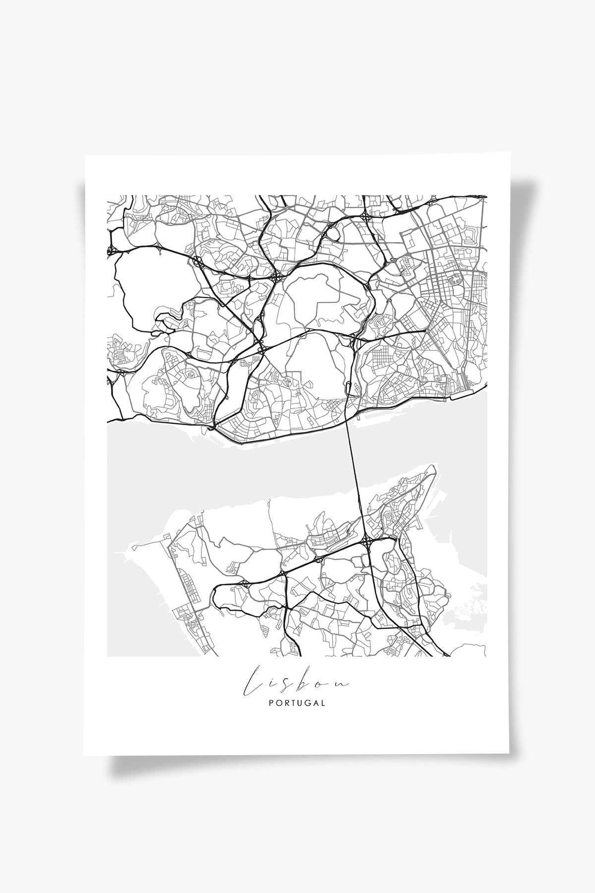Lisbon Şehir Haritası Poster