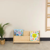 Livi Montessori Yer Kitaplık-Kitaplık-Furnirem-50 cm-2-Raflı-Naturel-NowShopFun