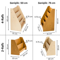 Livi Montessori Yer Kitaplık-Kitaplık-Furnirem-50 cm-2-Raflı-Naturel-NowShopFun