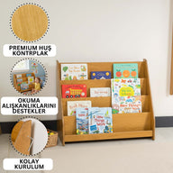 Livi Montessori Yer Kitaplık-Kitaplık-Furnirem-50 cm-2-Raflı-Naturel-NowShopFun