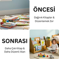 Livi Montessori Yer Kitaplık-Kitaplık-Furnirem-50 cm-2-Raflı-Naturel-NowShopFun