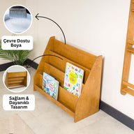 Livi Montessori Yer Kitaplık-Kitaplık-Furnirem-50 cm-2-Raflı-Naturel-NowShopFun