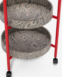 The Peria-Loop Tray Servis Arabası-Gata Design-Oksit Kırmızı Ral3004-NowShopFun