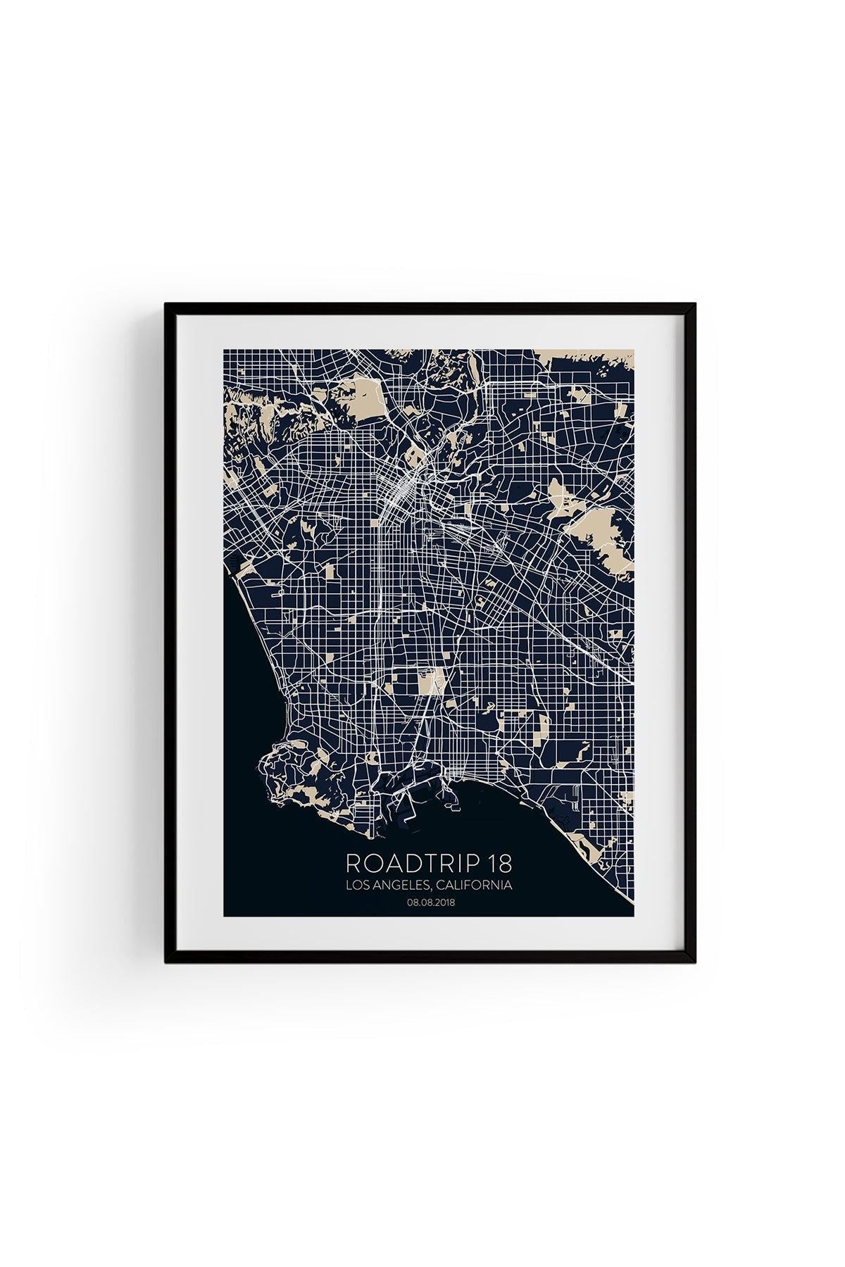 Los Angeles Şehir Haritası Poster