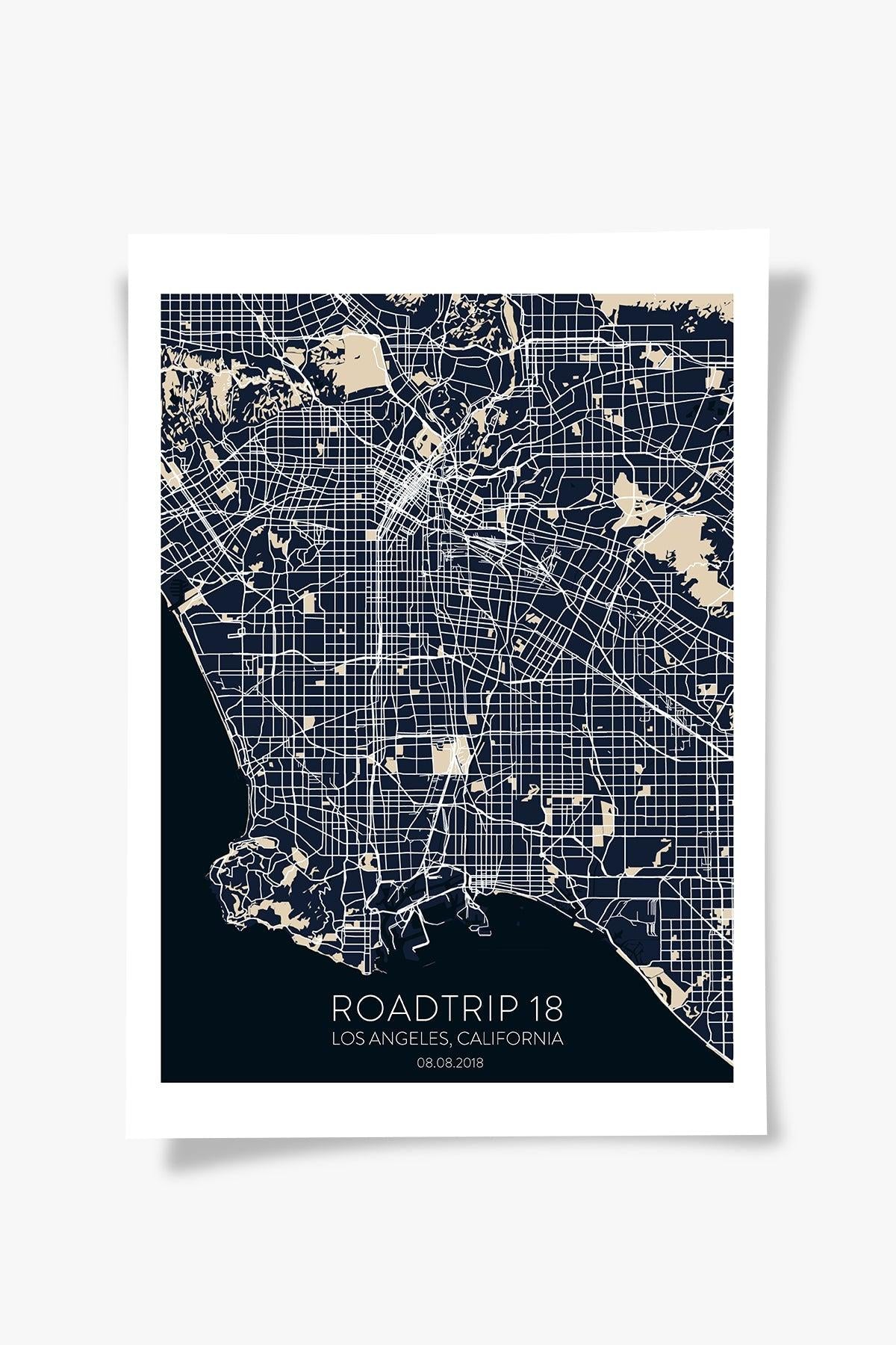 Los Angeles Şehir Haritası Poster