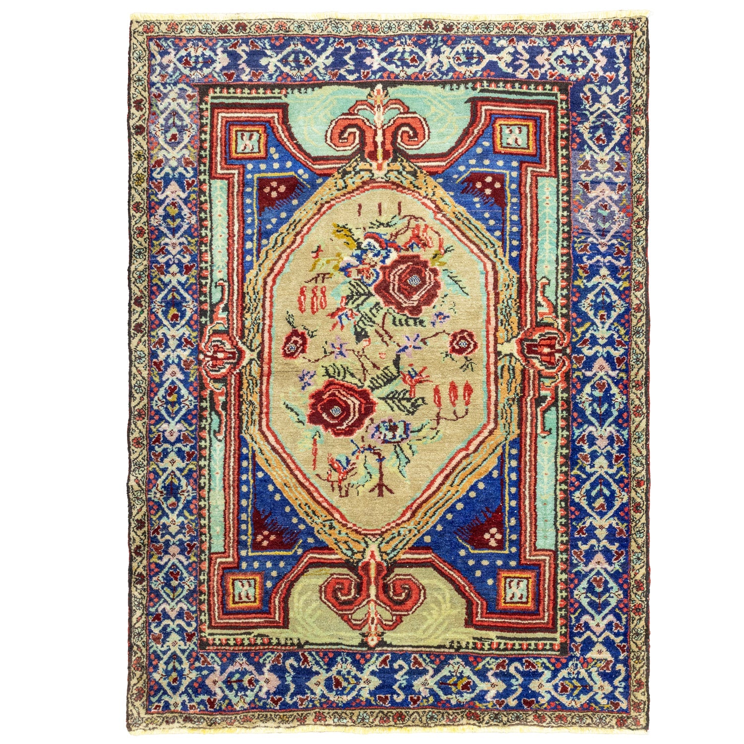 Lova Çiçek Desenli El Dokuma Gördes Halısı 158X216 Cm