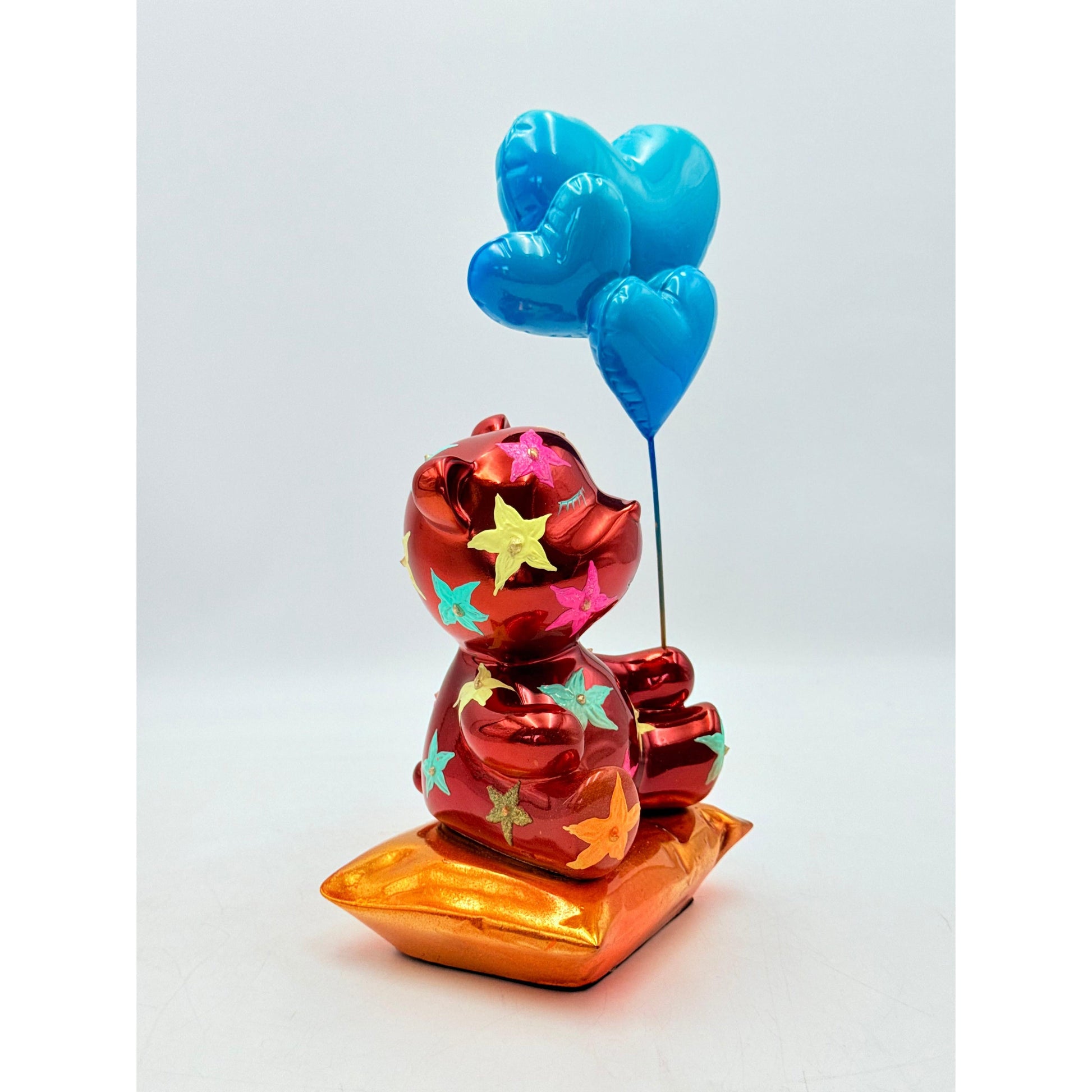 Love Dreamer Kırmızı Krom Ayı Heykeli