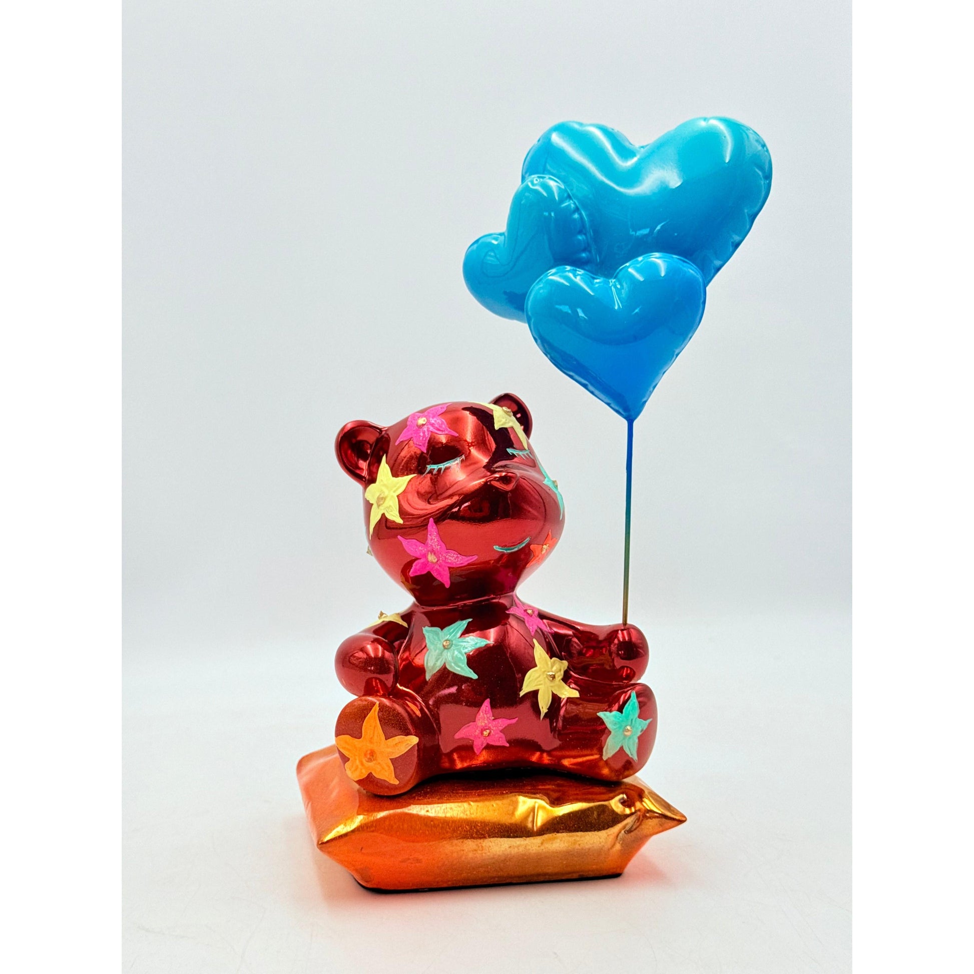 Love Dreamer Kırmızı Krom Ayı Heykeli