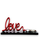 Love From A Paint Tube Heykeli – Kırmızı Krom Masa Üstü Dekor