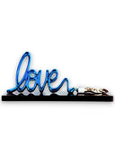 Love From A Paint Tube Heykeli – Mavi Krom Masa Üstü Dekor