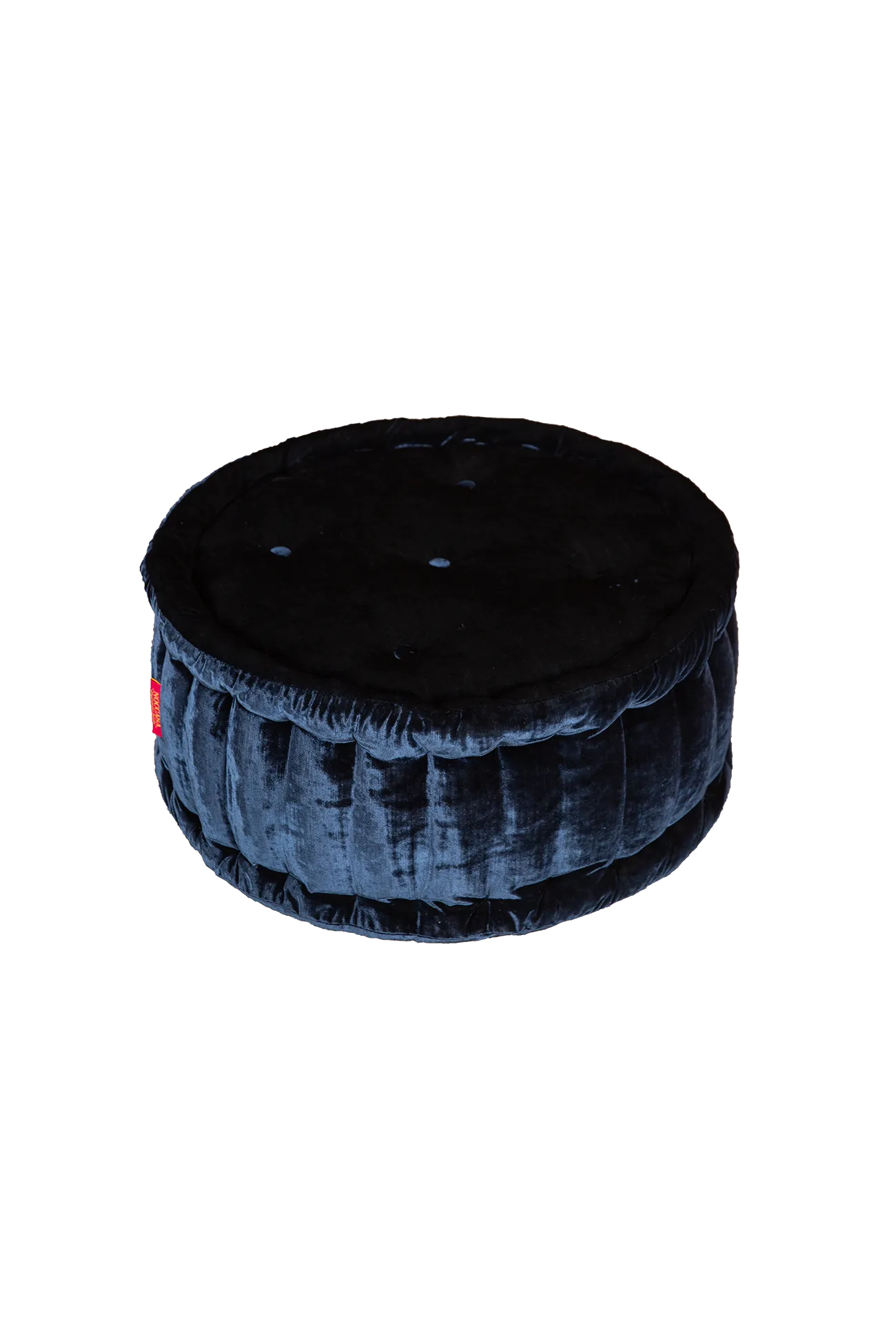 Macaron Pouff Navy İpek Kadife