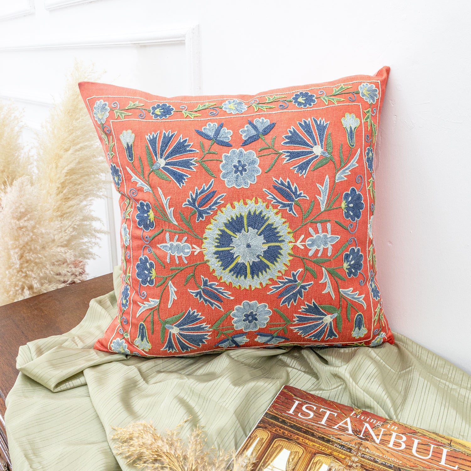 Malena El Yapımı Suzani Kırlent 50X50 Cm