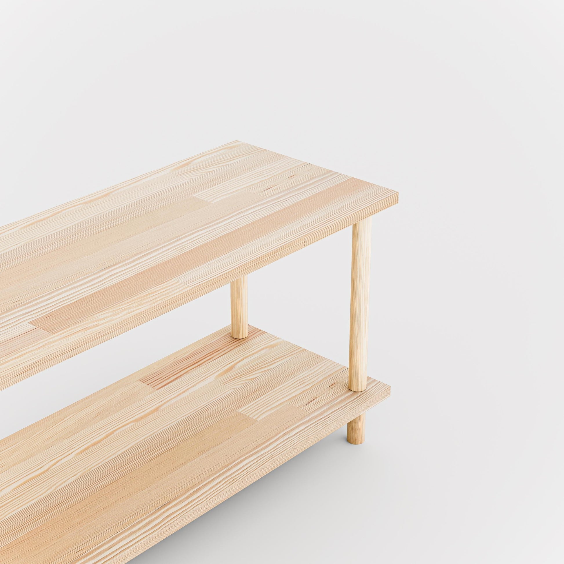 Masif Ahşap 2 Raflı Kitaplık & Açık Tv Ünitesi